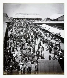 Bazaar, Darjeeling, foto toegeschreven aan Bourne en Shepherd, ca. 1880